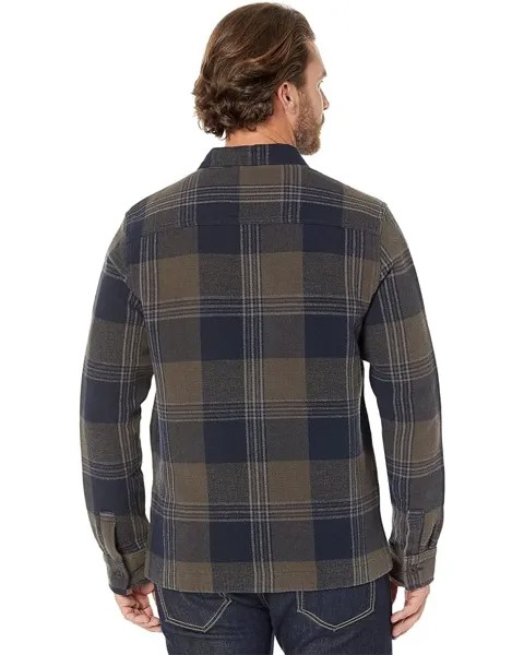 Рубашка tentree Colville Quilted Long Sleeve Shirt, цвет Black/Olive Green Heather