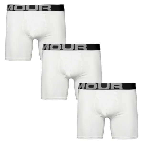 Боксеры Under Armour Boxershorts Charged Cotton 6in 3 Pack, белый