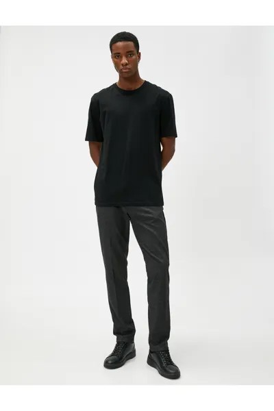 Базовые брюки со складками с пуговицами и карманами Koton, серый