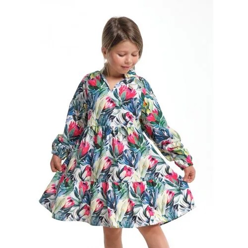 Платье Mini Maxi, хлопок, размер 128, мультиколор