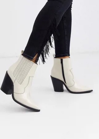 Кремовые ботинки в стиле вестерн ASOS DESIGN-Белый