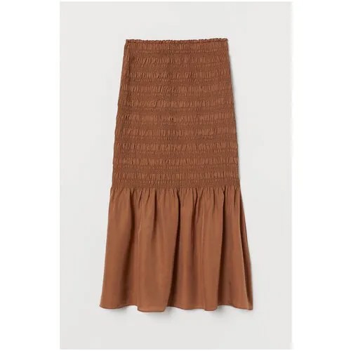 Юбка H&M, миди, пояс на резинке, размер 10, коричневый