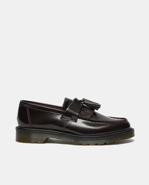 Кожаные лоферы бордового цвета с бахромой и кисточками из бисера Dr. Martens, бордо