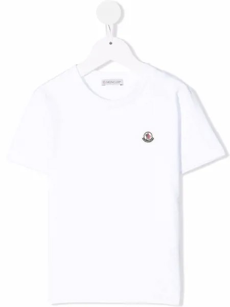 Moncler Enfant футболка с нашивкой-логотипом