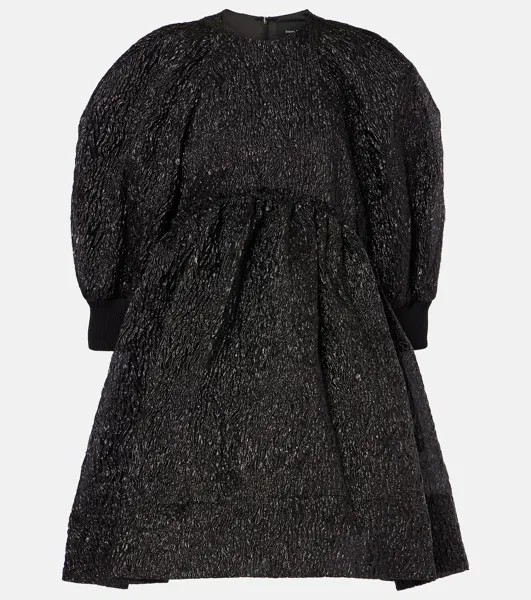 Мини-Платье со сборками и рукавами Signature Simone Rocha, черный