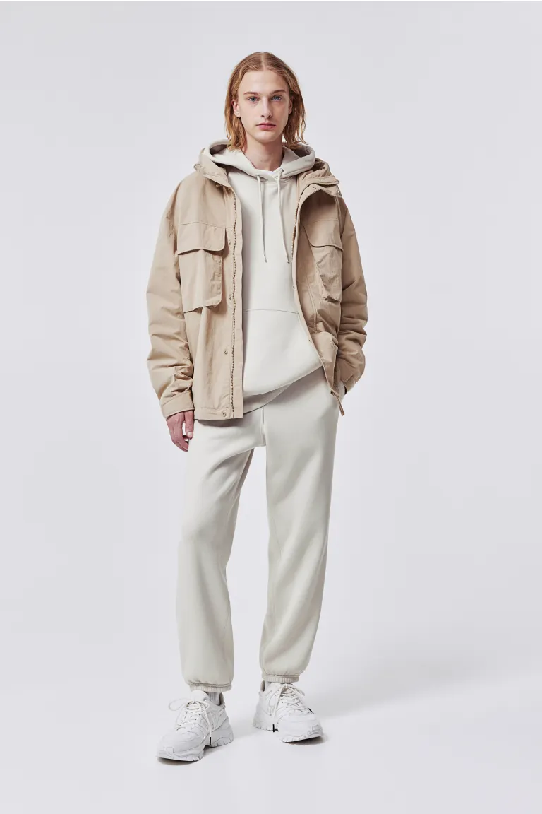 Толстовка оверсайз с капюшоном H&M, бежевый