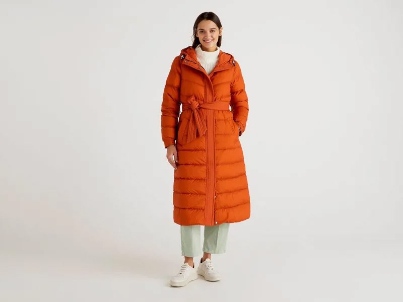 Пуховик-пальто женский United Colors of Benetton 21A_25WU5K355 оранжевый 40