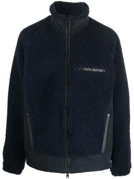 Woolrich куртка из шерпы с логотипом, синий