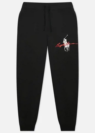 Мужские брюки Polo Ralph Lauren Script Logo Graphic Fleece, цвет чёрный, размер L