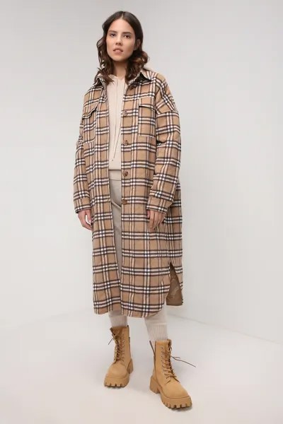 Пальто женское Belucci BL21076108-017 бежевое 42 RU