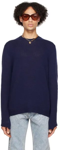 Темно-синий свитер с круглым вырезом Marni