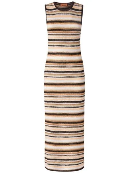 Missoni платье миди в полоску, нейтральный цвет