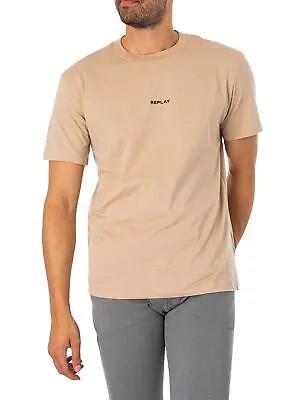 Мужская футболка с логотипом Replay Center, бежевая