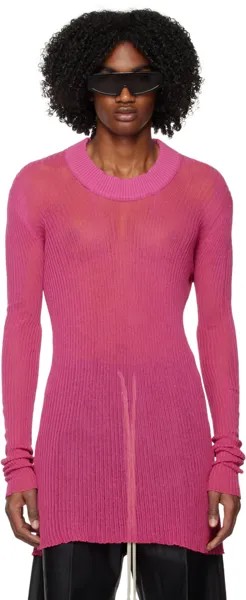 Розовый необработанный свитер Rick Owens