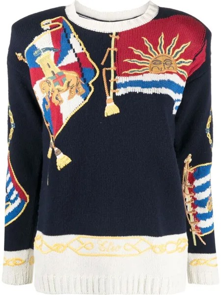 ETRO джемпер Maritime с отделкой в рубчик