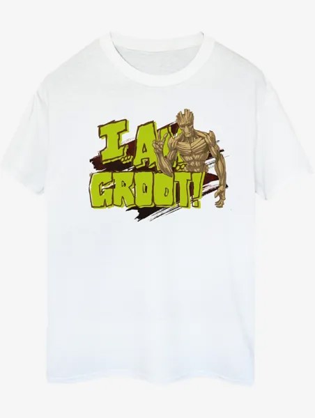 Белая футболка для взрослых NW2 Guardians of the Galaxy Groot Slogan George., белый