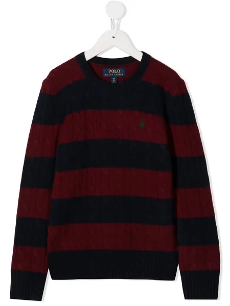 Ralph Lauren Kids полосатый джемпер с круглым вырезом