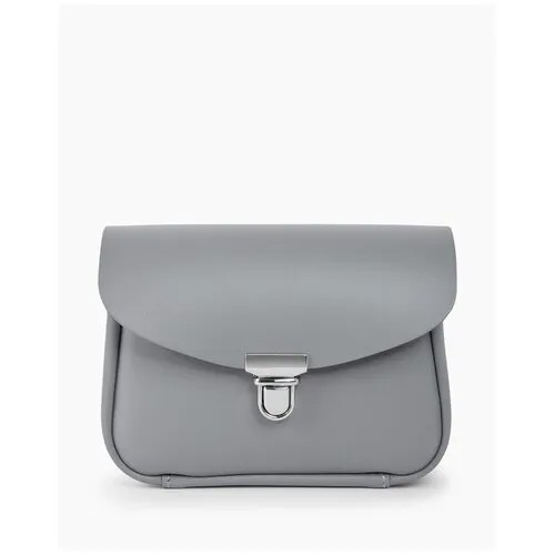 Женская поясная сумка из натуральной кожи серая A001 grey mini Divalli