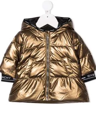 Givenchy Kids пуховик с эффектом металлик