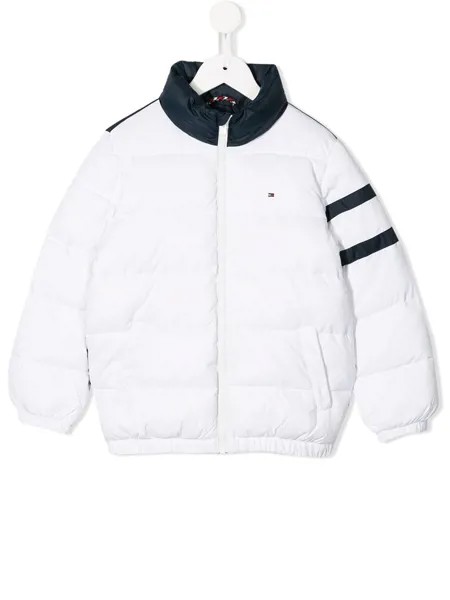 Tommy Hilfiger Junior пуховик в стиле колор-блок