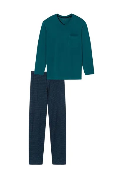 Мужская пижама Comfort Essentials с накладным нагрудным карманом SCHIESSER, цвет Jeansblau