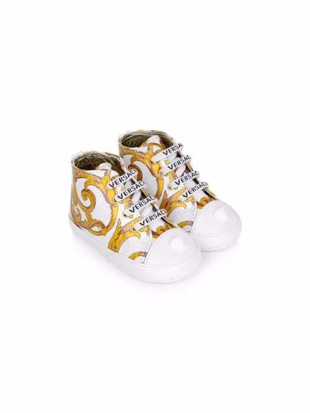 Versace Kids высокие кеды с принтом Barocco