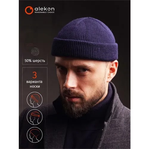 Шапка ALEKON, размер OneSize, фиолетовый