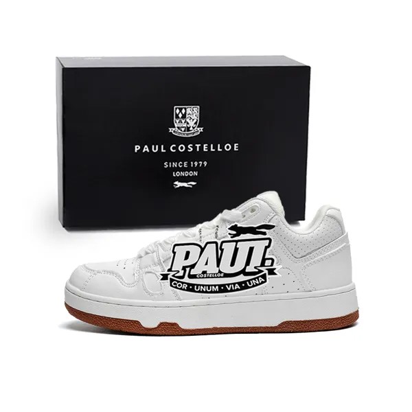 Кроссовки PAUL COSTELLOE Skateboarding Shoes Unisex Mid-top White/Brown, белый