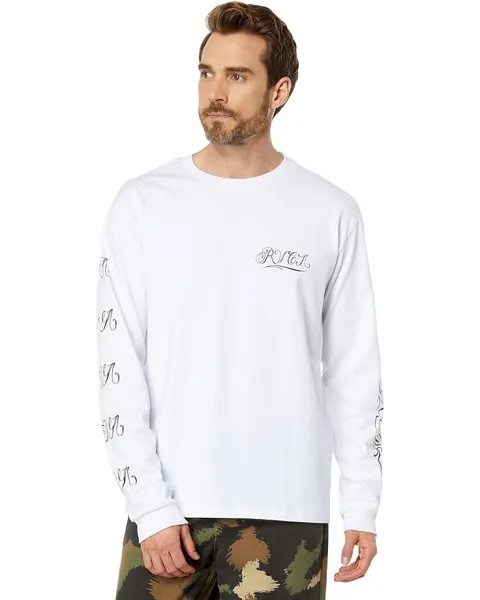 Футболка с длинным рукавом RVCA Mister Cartoon Laugh Now Long Sleeve Tee, белый