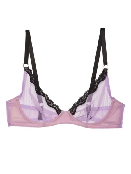Fleur Du Mal бюстгальтер Sheer Tulle с кружевом, фиолетовый