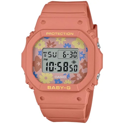 Наручные часы CASIO Baby-G, мультиколор, коралловый
