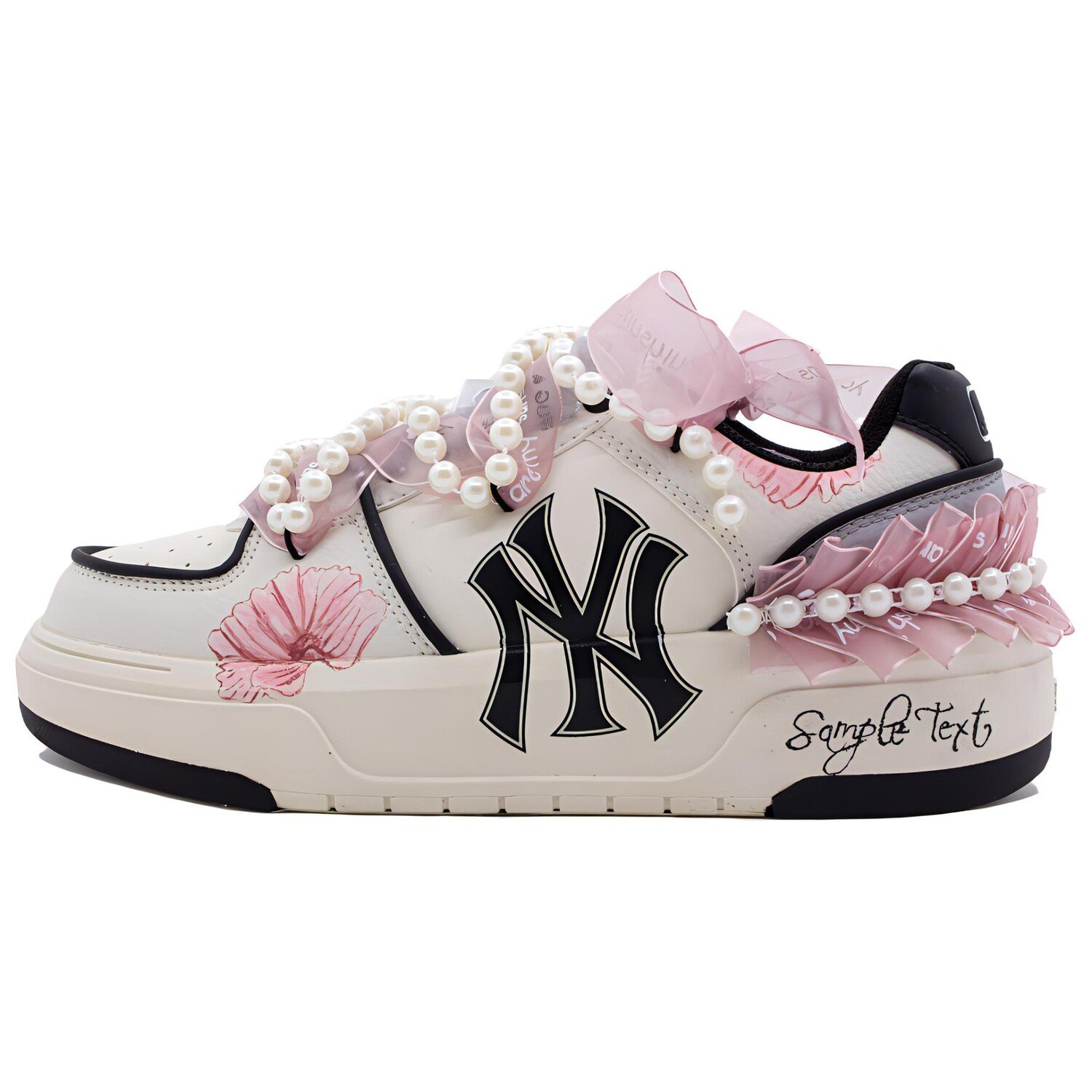 Кроссовки MLB Chunky Liner Skateboarding Shoes Unisex Low-top Pink White, розовый