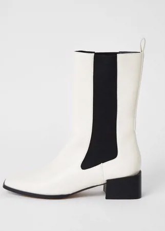 Кремовые высокие ботинки с вставками River Island-Neutral