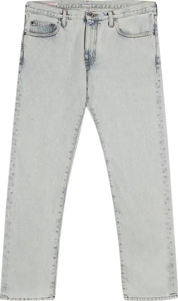 Джинсы Off-White Arrows Logo Slim Fit Jeans 'Bleach Blue/White', белый