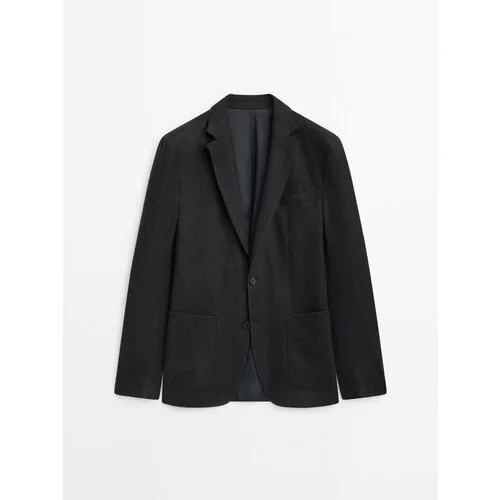 Пиджак Massimo Dutti, размер 58, синий, черный