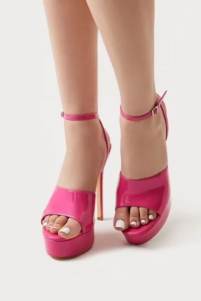 Туфли на шпильке с открытым носком на платформе Forever 21, розовый