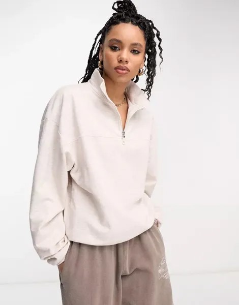 Бежевый свитшот на молнии ASOS