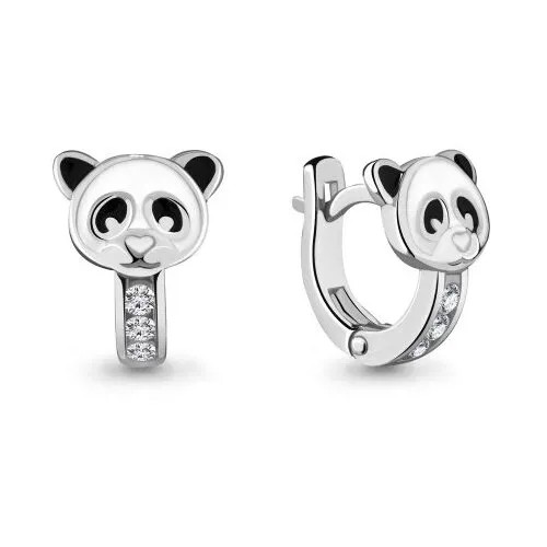 Серьги золото, 585 проба, фианит