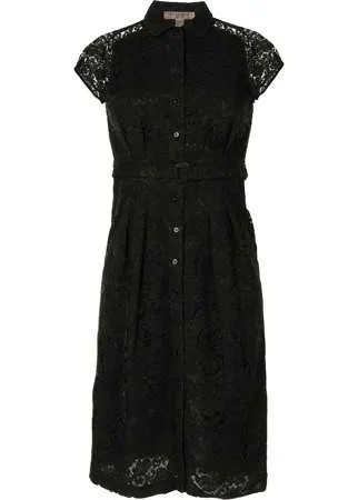 Burberry Pre-Owned платье-рубашка с цветочным кружевом