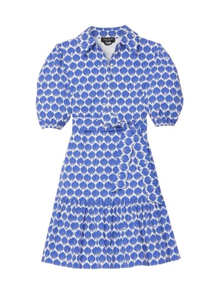 Мини-платье Lake Shell с пышными рукавами kate spade new york, синий