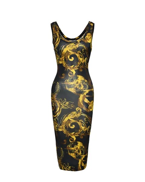 Платье трикотажное базовое с вензелями Versace Jeans Couture