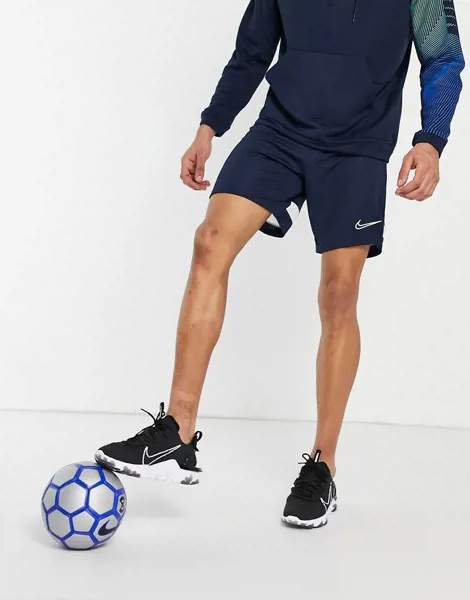 Синие с белым шорты Nike Football Academy-Темно-синий