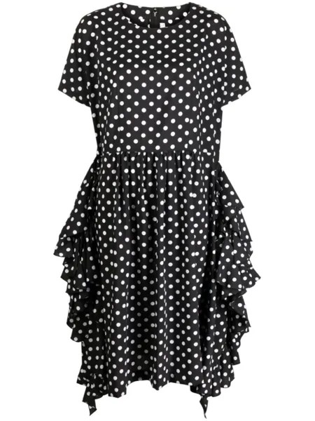 Comme Des Garçons Comme Des Garçons платье в горох с оборками, черный