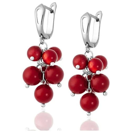 Серьги из красного коралла