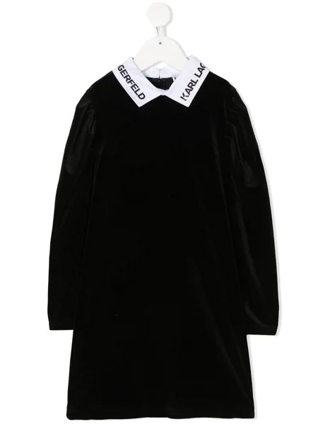 Karl Lagerfeld Kids платье с длинными рукавами и контрастным воротником