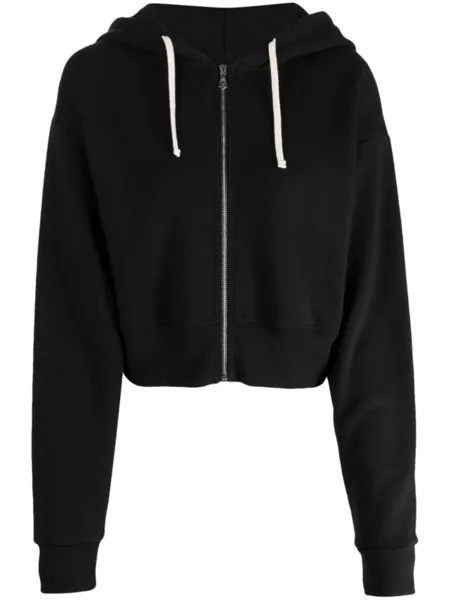 Укороченное худи на молнии John Elliott, черный