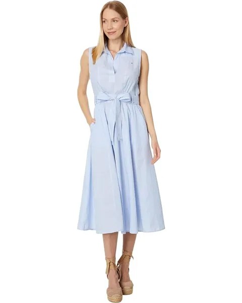 Платье Tommy Hilfiger Sleeveless Cornell Stripe, цвет Cornflower Blue /White