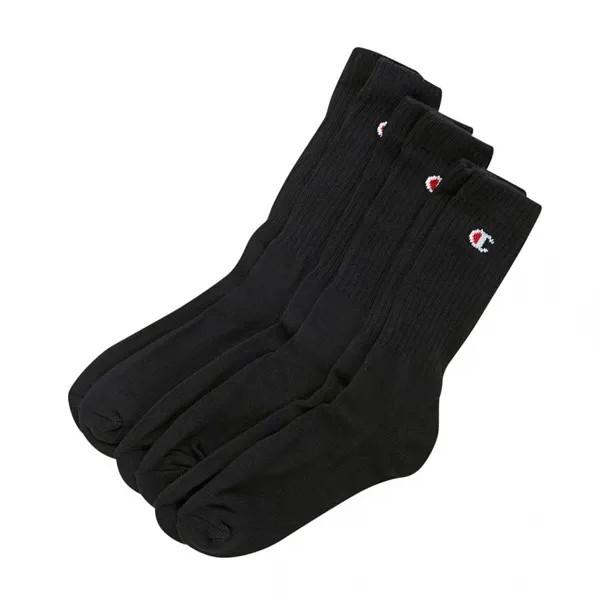 CHAMPION [ASIA] C-Logo Classic Full Length Socks 3 Set  Black