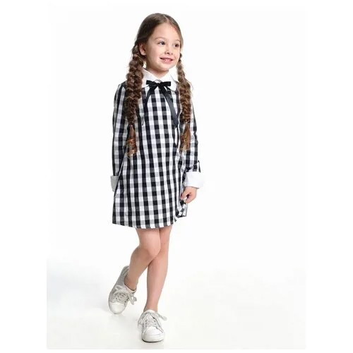 Платье Mini Maxi, хлопок, в клетку, размер 116, черный