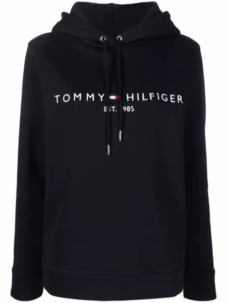 Tommy Hilfiger худи с вышитым логотипом, синий